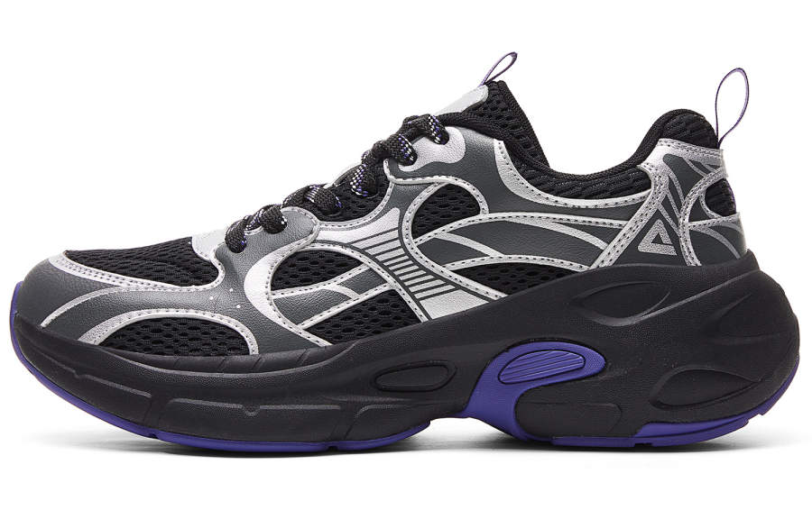 PEAK Taichi P3K Cushioning Abrasion Resistant Support Chunky Sneakers Men's Black Silver
