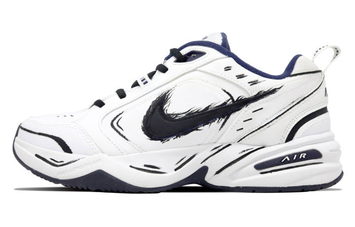 Nike Nike Air Monarch 4 Diehard Fan Abrasion Resistant Low top Chunky Sneakers Unisex White Black