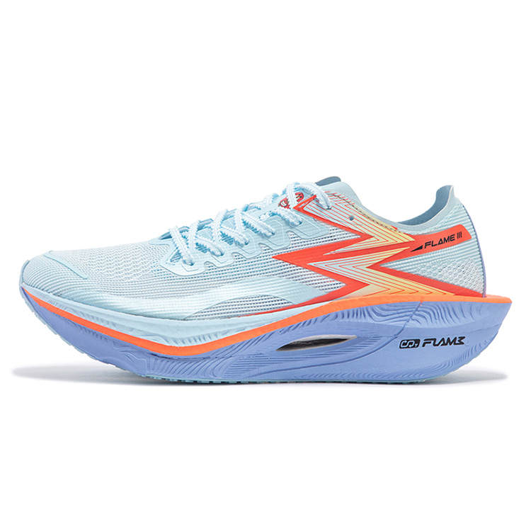 361° Flame 3 Low top Full Length Carbon Plate Marathon Racing Running Shoes Unisex Blue Orange