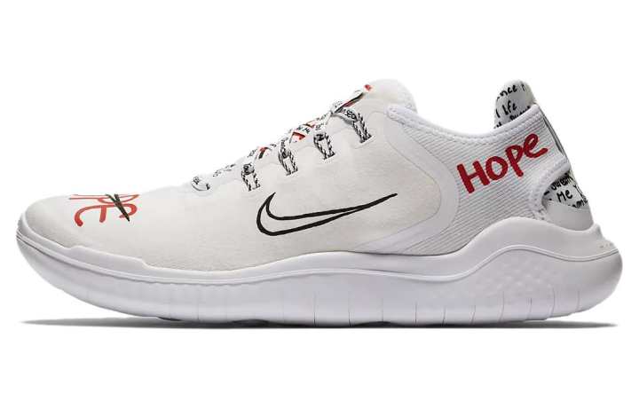 Nike Nike Free RN Slip Resistant Lightweight Non slip Lightweight Low top Running Shoes Men's White 2018