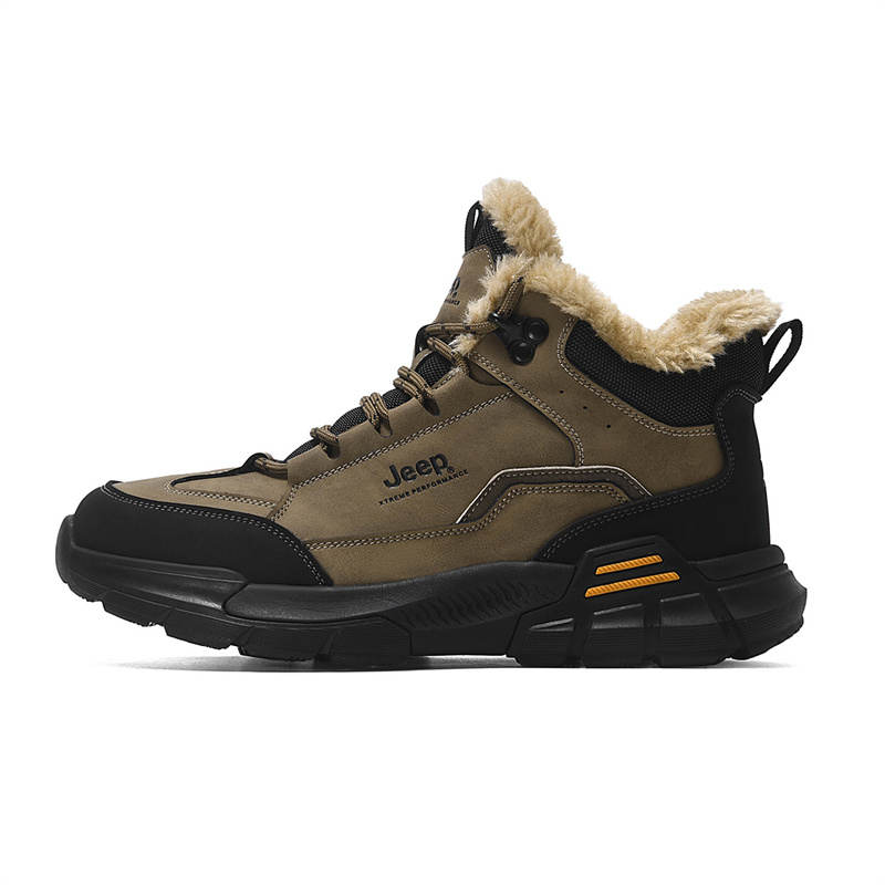 Jeep Comfortable Minimalist Style, Fleece Lined Thermal Casual High top Outdoor Shoes Men's