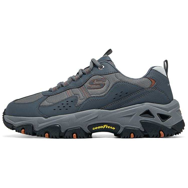 Skechers Abrasion Resistant Breathable Height Increasing Low top Hiking Shoes Men's Charcoal Gray