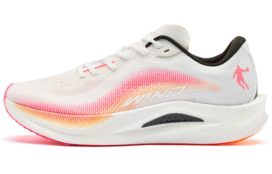 QIAODAN Strong Wind 2.0 Running Shoes Women's Low Top Jordan White Fluorescent Flying Shadow Pink