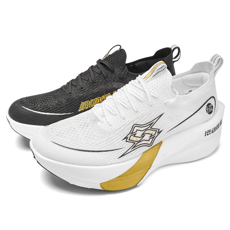 IRUNSVAN Low top Running Shoes Unisex Mismatched Color Black & White Reverse