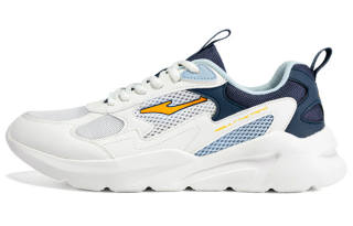 Erke Cushioning Slip Resistant Breathable Low top Running Shoes Men's Microcrystal White/Gray Ink Blue