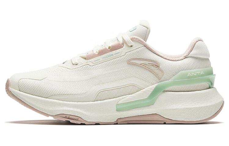 Anta Burning Refinement Abrasion Resistant Slip Resistant Low top Running Shoes Women's White Green