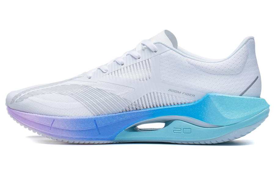 Li-Ning Li Ning Super Light 20 Cushioning Breathable Lightweight Low top Running Shoes Men's Gray Blue Purple