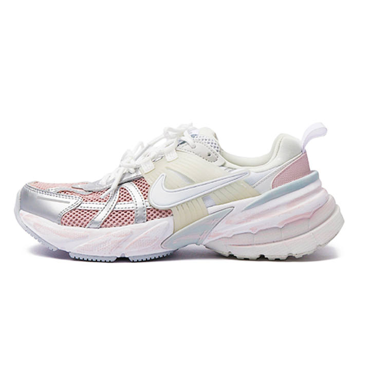 Nike Nike V2K Run Abrasion Resistant Breathable Low top Running Shoes Women's Pink White Silver