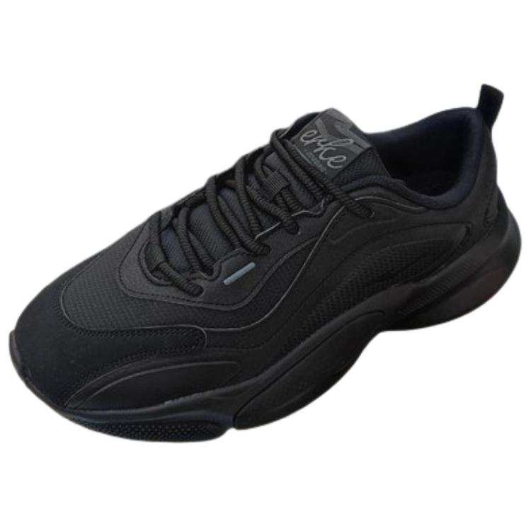 Erke Cushioning Slip Resistant Abrasion Resistant Low top Chunky Sneakers Men's Black