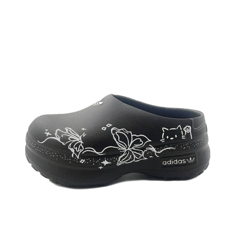 Adidas Originals AdiFOM Stan Smith Mule Rubber Sole Closed Toe Slippers Unisex Black White