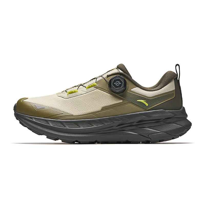 Anta Fabric Lightweight Outdoor Trail Running Shoes For Men With Rubber Outsole And Slip Resistant Design