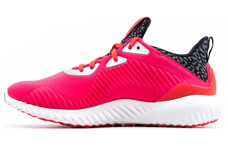 Adidas Adidas AlphaBounce J Cushioning Abrasion Resistant Slip Resistant Low top Running Shoes Women's Red Black