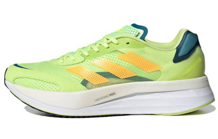 Adidas Adidas Adizero Boston 10 Fabric Low top Carbon Plate Training Long Distance Running Shoes Men's Yellow Green
