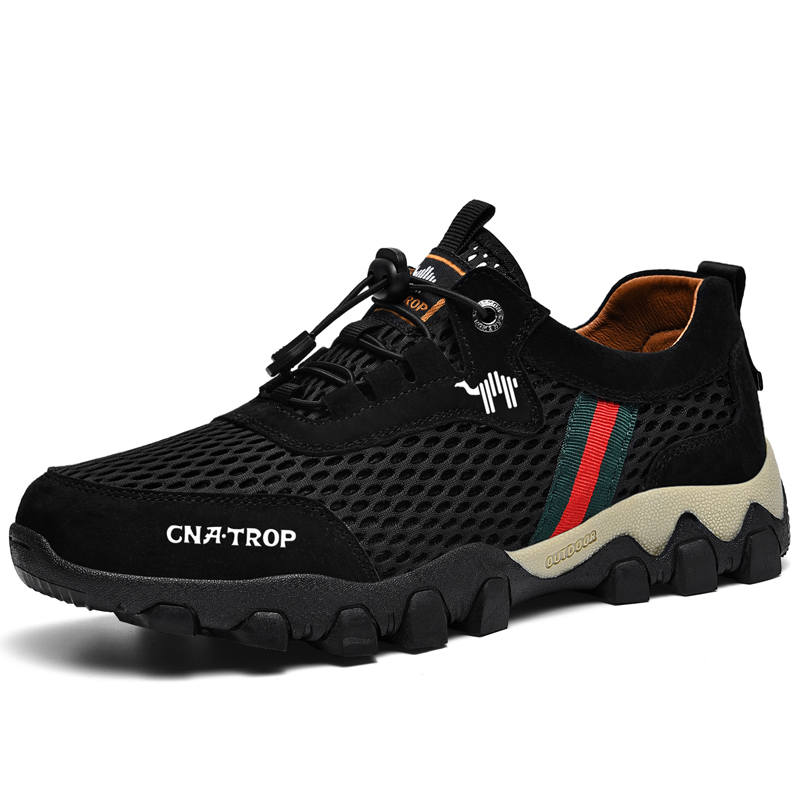 LINGHANGLUOTUO Outdoor Shoes Men's Low Top Black, Dark Blue, Brown