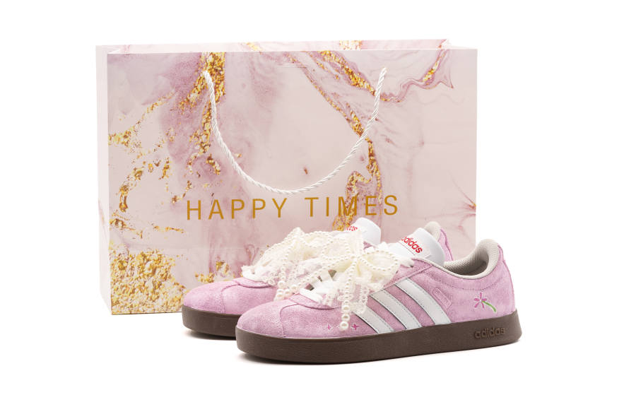 Adidas Adidas VL COURT 2.0 Abrasion Resistant Abrasion Resistant Low top Skateboard Shoes Unisex Pink