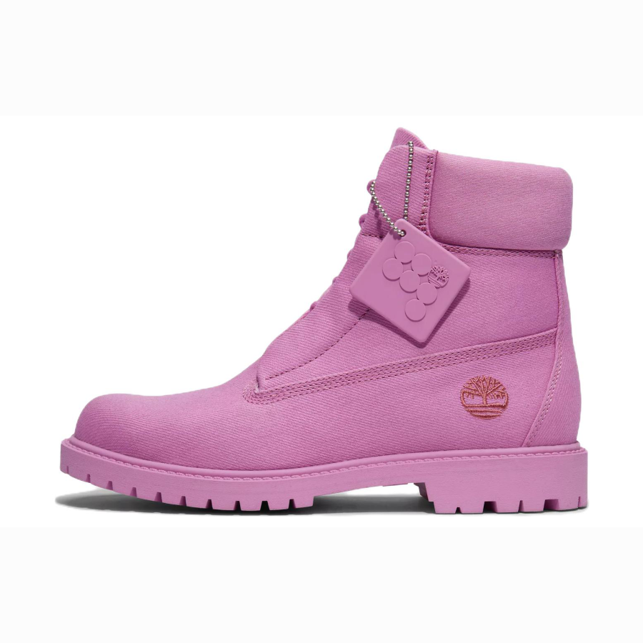 Timberland PANGAIA x Timberland Waterproof 6 Inch Suede Thermal Abrasion Resistant Short Outdoor Boots Women's Pink