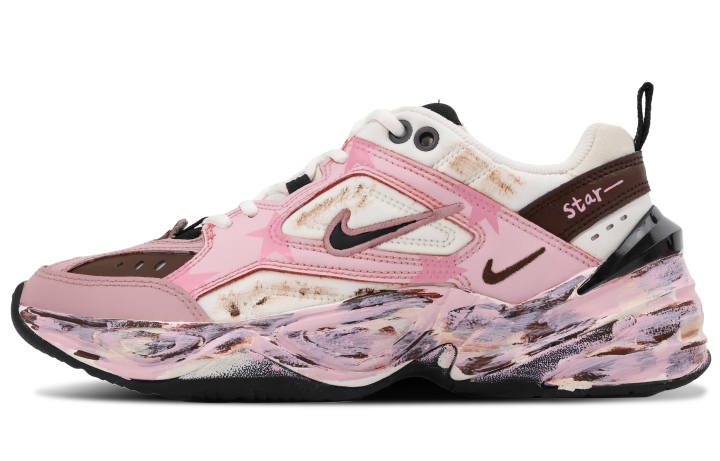 Nike Nike M2K Tekno Abrasion Resistant Abrasion Resistant Low top Chunky Sneakers Women's Pink Brown