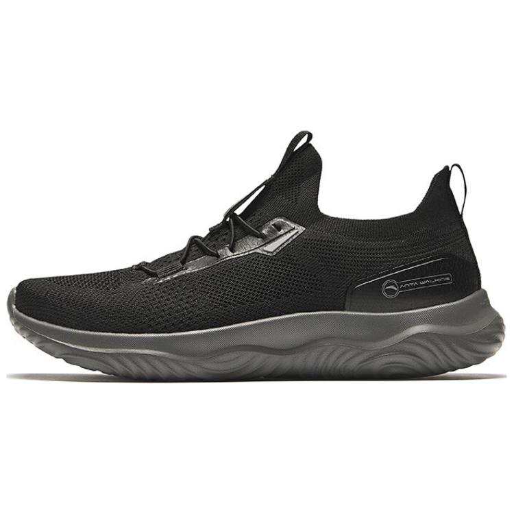 Anta Cushioning Slip Resistant Low top Running Shoes Men's Basic Black