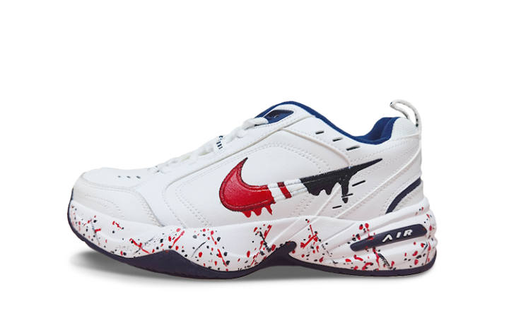 Nike Nike Air Monarch 4 Textile, Leather Cushioning Low top Chunky Sneakers Unisex White Red Black