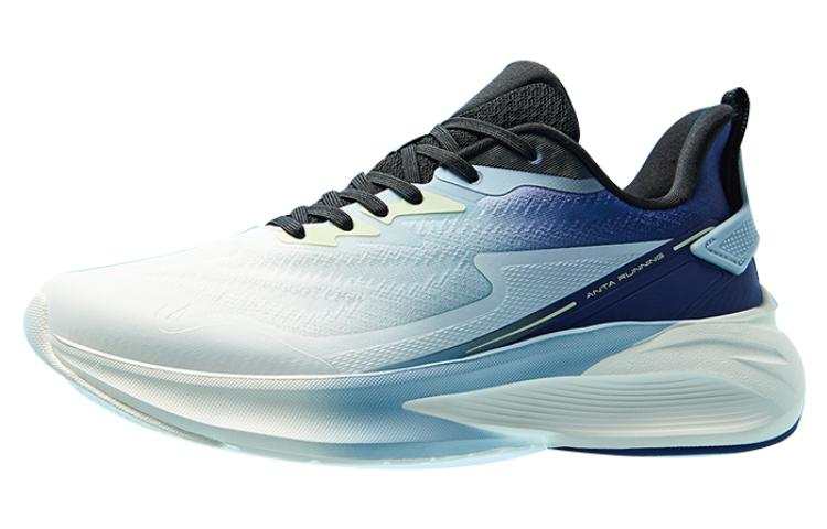 Anta Cushioning, Wear Resistant Low top A Shock Midsole Technology City Commuting Running Shoes Men's Black White Blue