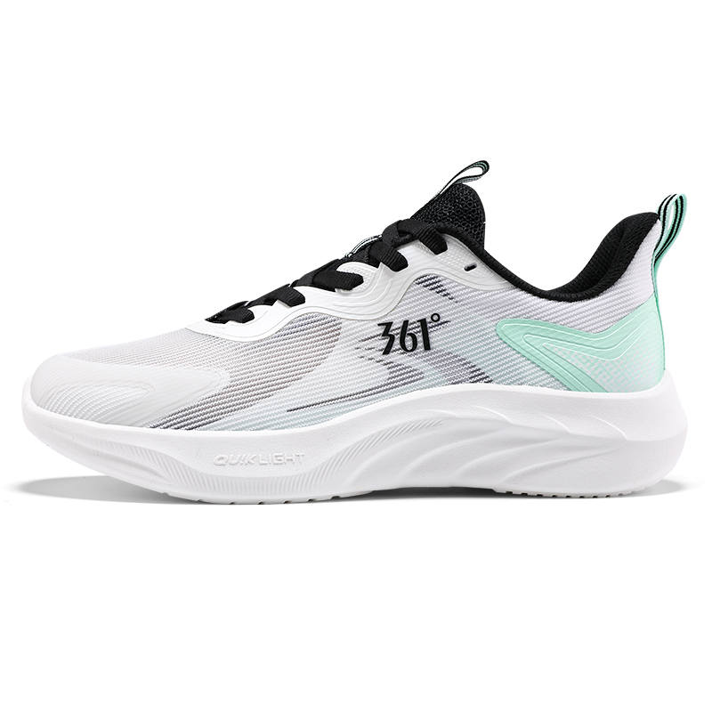 361° Abrasion Resistant Breathable Low top Sprint Running Shoes Men's White Green