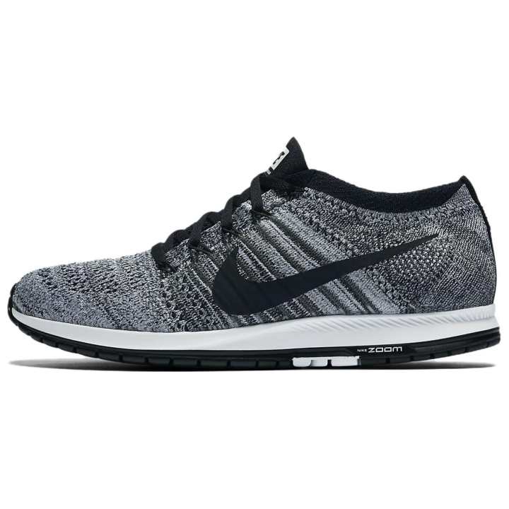 Nike Nike Flyknit Streak Slip Resistant Abrasion Resistant Low top Running Shoes Unisex Black White
