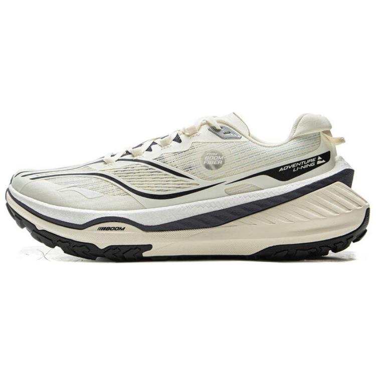 Li-Ning Li Ning De Lu V2 Slip Resistant Coverage Abrasion Resistant Low top Trail Running Shoes Men's White Black