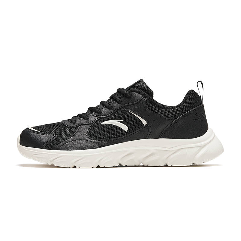 Anta Comfortable Slip Resistant Abrasion Resistant Low top Running Shoes Men's Black White