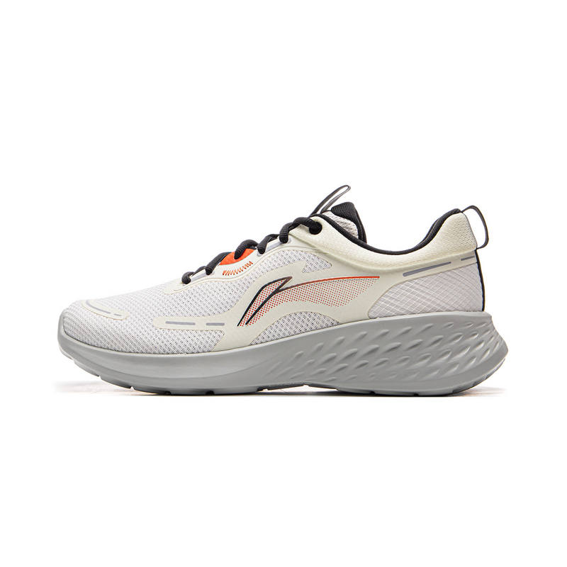 Li-Ning Li Ning Slip Resistant Abrasion Resistant Low top Casual Running Shoes Men's Mist White