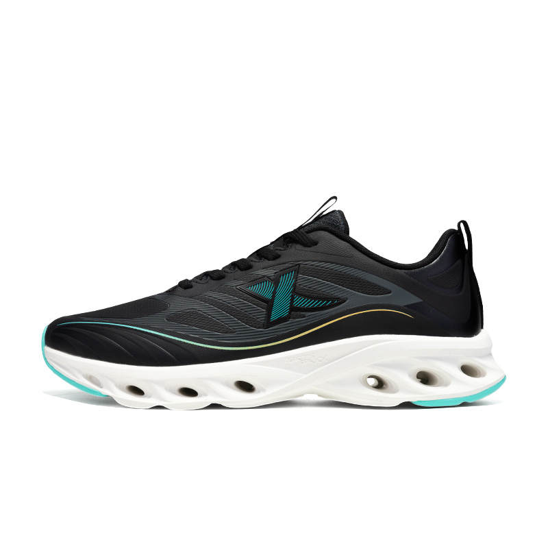 XTEP Cushioning Slip Resistant Abrasion Resistant Low top Casual Running Shoes Men's Black Green