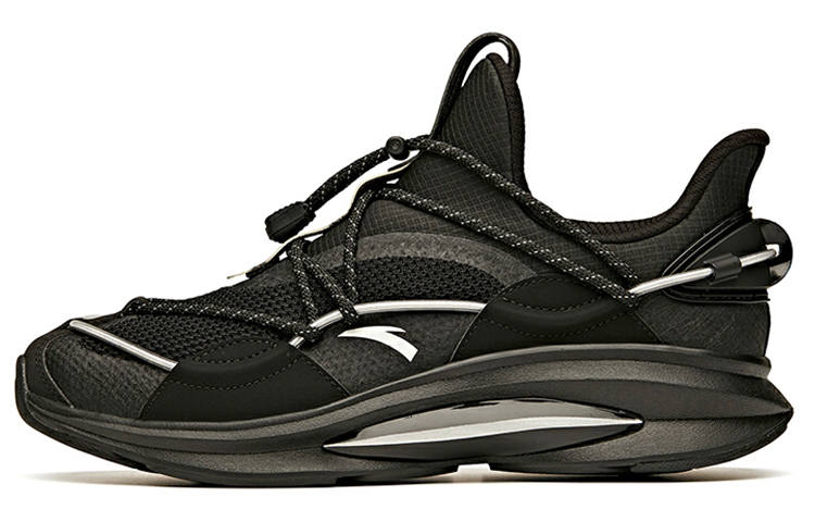 Anta Cushioning Slip Resistant Abrasion Resistant Breathable Low top Running Shoes Men's Black
