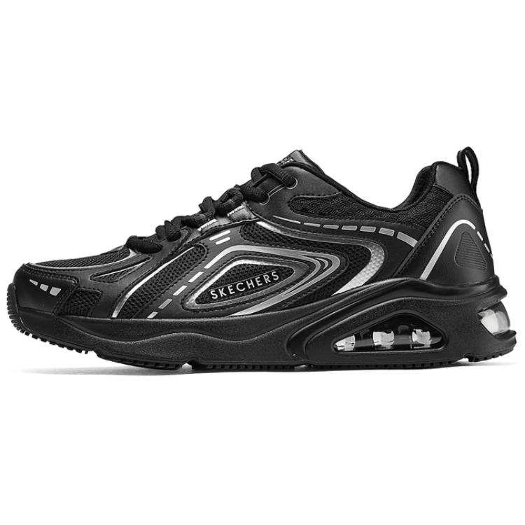 Skechers Street Breathable Rebound Breathable And Resilient Low top Running Shoes Men's Black