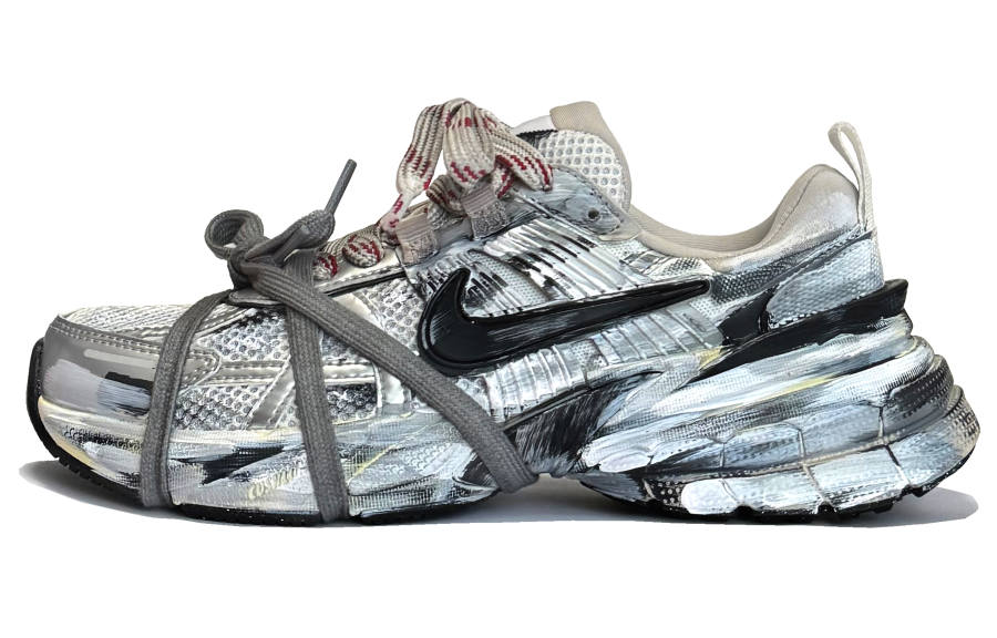 Nike Nike V2K Run Cushioning Slip Resistant Low top Running Shoes Unisex Gray White Black
