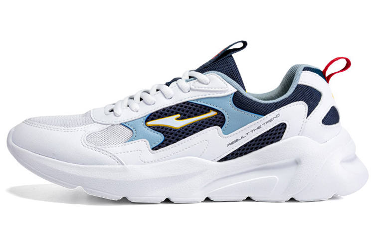 Erke Cushioning Slip Resistant Breathable Low top Running Shoes Men's White Blue