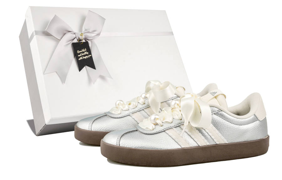 Adidas Adidas VL COURT 3.0 RISK Silver Frost Pearl Slip Resistant Abrasion Resistant Slip Resistant Abrasion Resistant Low top