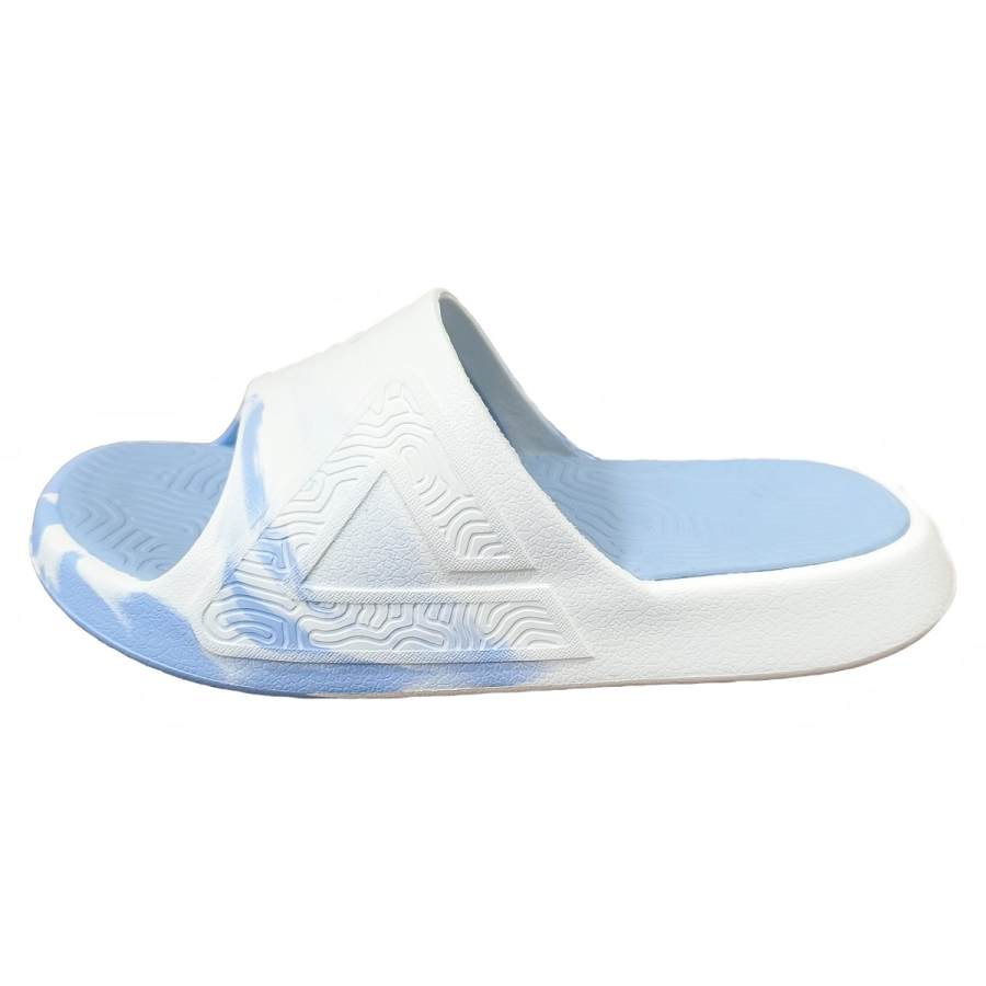 PEAK Taichi Classic Slippers Quiet Slip Resistant Abrasion Resistant Slide Slippers Unisex White Blue