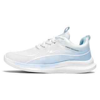 Binary Cushioning Slip Resistant Breathable Lightweight Rebound Low top Casual Running Shoes Unisex White Blue