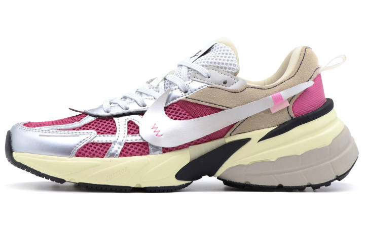 Nike Nike V2K Run Slip Resistant Abrasion Resistant Low top Casual Running Shoes Women's Pink White Silver
