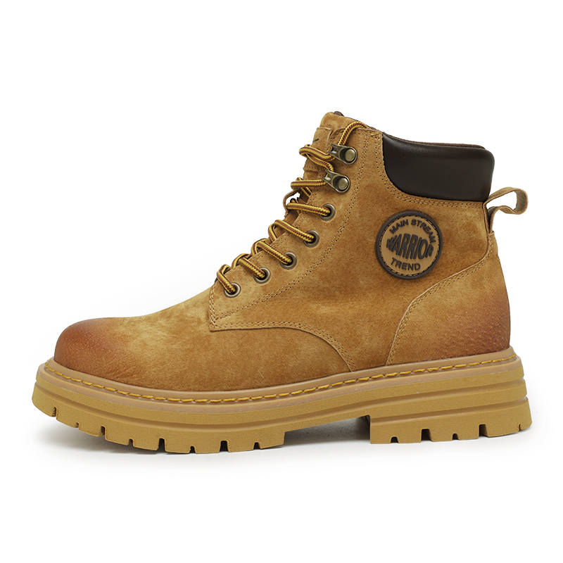 Warrior Waterproof Abrasion Resistant Height Increasing Short Outdoor Boots Unisex Earth Yellow