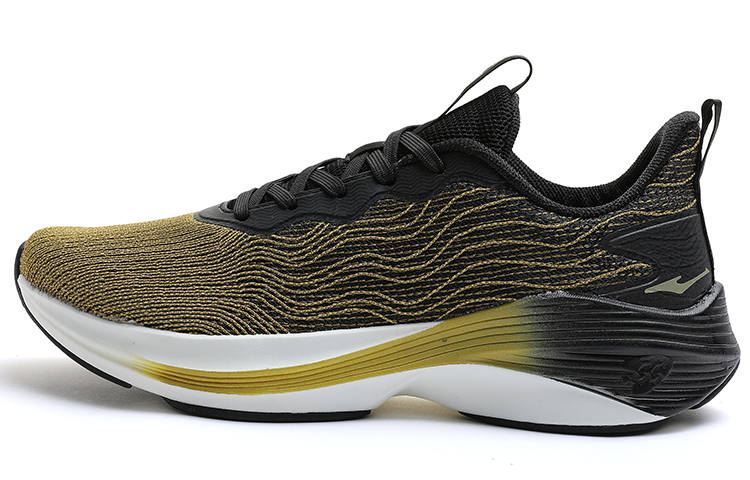 Erke Yidan Collection Lightweight Low top Running Shoes Men's Black Gold