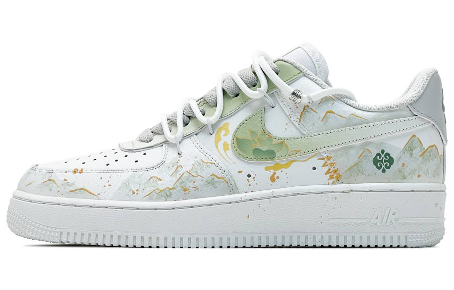 Nike Nike Air Force 1 Leather Abrasion Resistant Low top Skateboard Shoes Men's Asphalt Gray