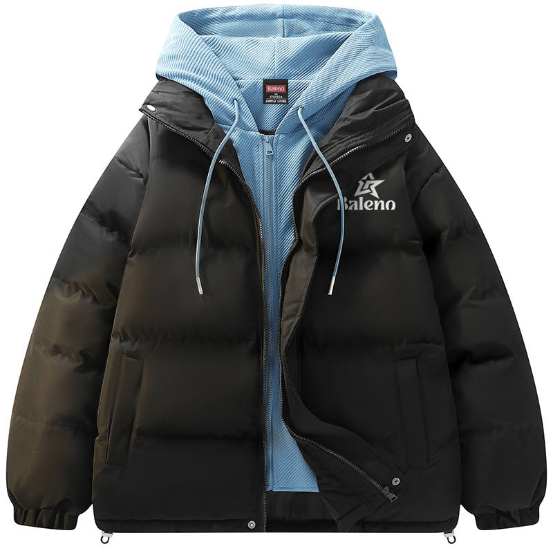 BALENO Puffer Jackets Unisex Hooded Thickened Mock Two Piece Puffer Jacket