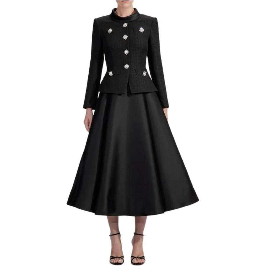 Self-portrait Boucle Taffeta Midi Dress