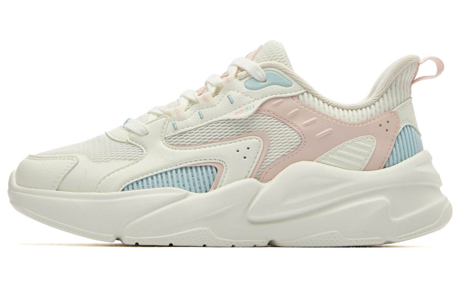 QIAODAN Breathable And Resilient Low top Running Shoes Women's White Blue Pink
