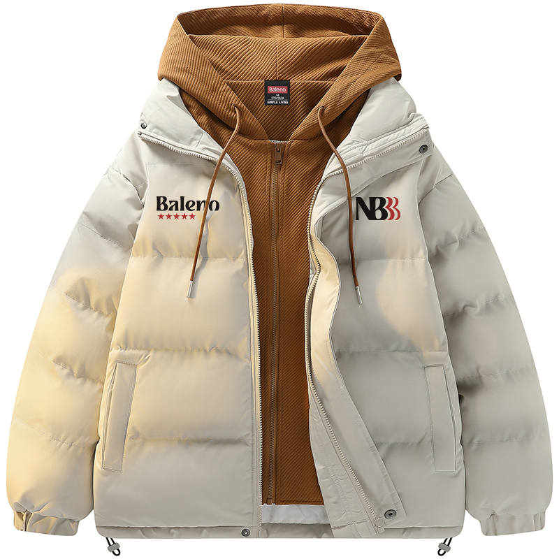 BALENO Puffer Jackets Unisex Hooded Thickened Mock Two Piece Puffer Jacket