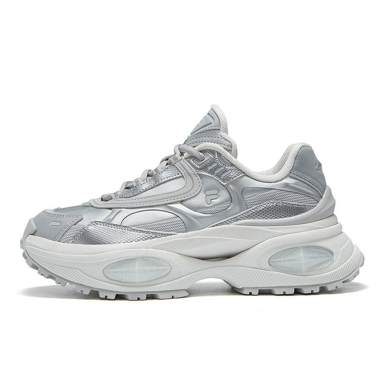 FILA FUSION BIANCO III Bianco 3 Abrasion Resistant Height Increasing Casual Shoes Women's Silver Gray