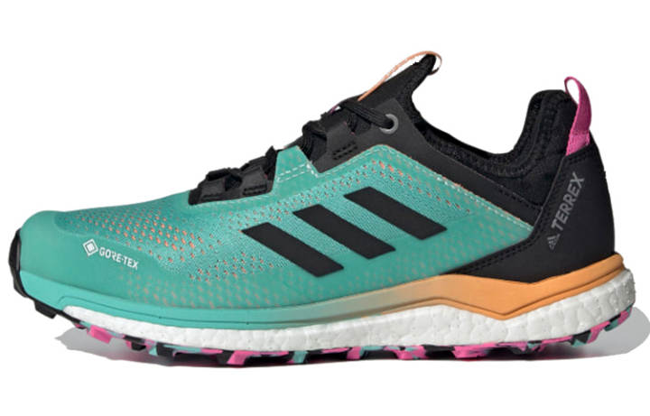 Adidas Adidas TERREX AGRAVIC FLOW Comfortable Round Toe Mesh Breathable Low top Running Shoes Women's Green Black Orange