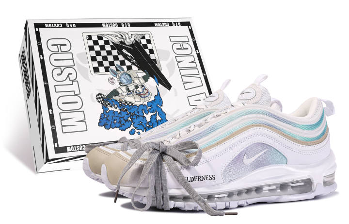 Nike Nike Air Max 97 Mesh Cushioning Breathable Low top Air Cushion Casual Running Shoes Unisex White Blue