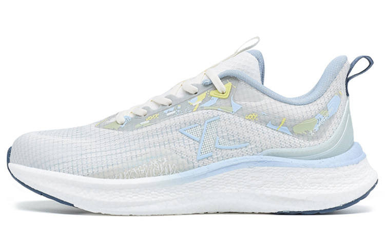 XTEP Dynamic Foam Slip Resistant, Abrasion Resistant, Breathable Low top Running Shoes Women's White Blue