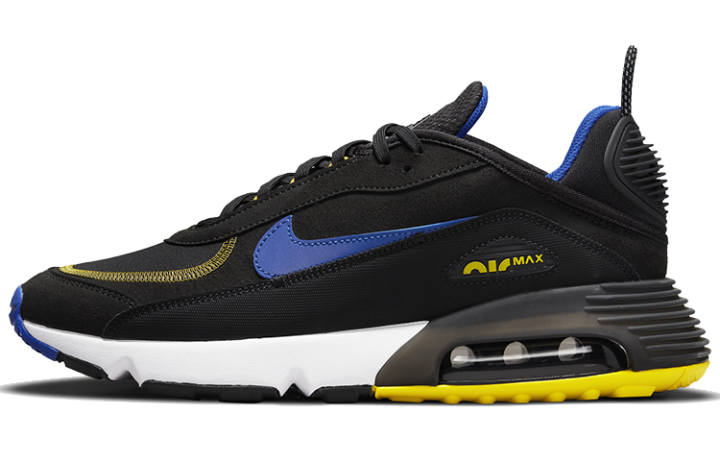 Nike Nike Air Max 2090 Textile, Synthetic Leather Low top Marathon Running Shoes Men's Black Yellow Blue